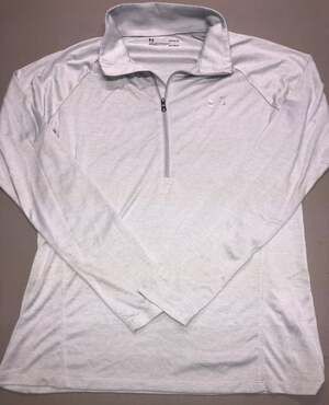 Under Armour Gray/White half zip Womens L